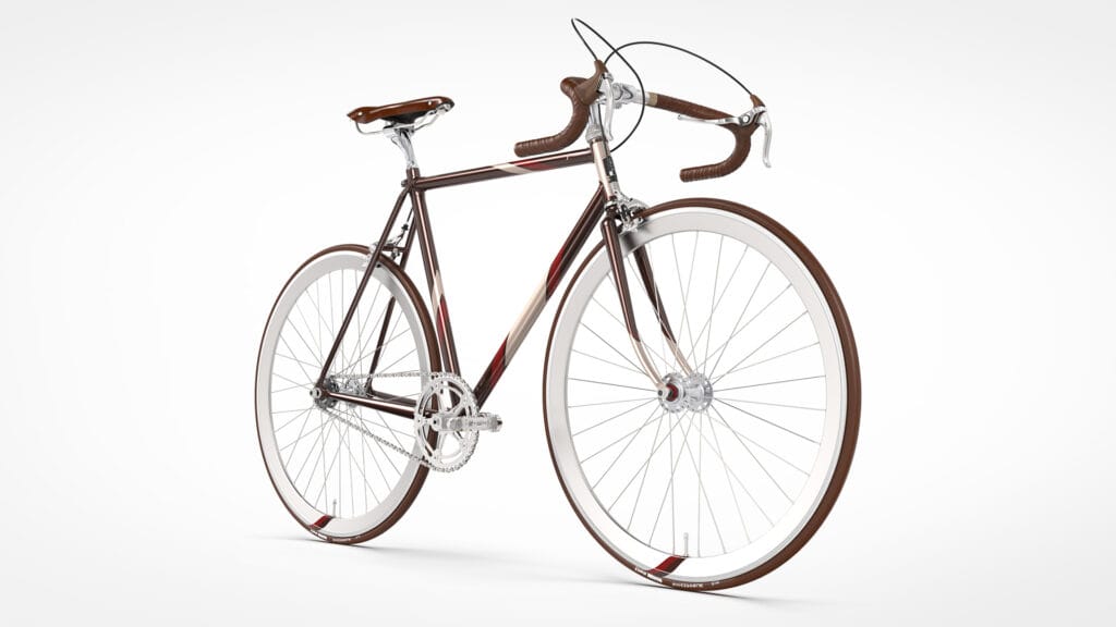 Vista globale frontale della TheONE_PORDOI_Bicicletta realizzata a mano _1_